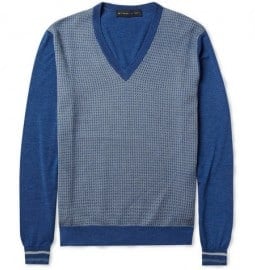 Etro Pattern-front Wool And Silk-blend Sweater