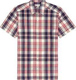 Reiss Jet Short Sleeve Check Shirt Pink