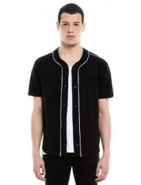 Stripe Detail Buttoned T-shirt