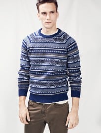 He By Mango Jacquard Wool Sweater