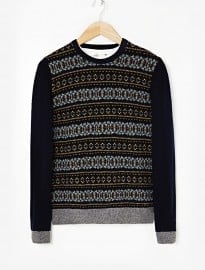 He By Mango Jacquard Wool-blend Sweater