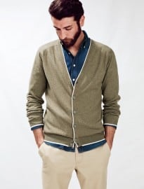 He By Mango Contrast Elbow-patch Cardigan