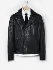 He By Mango Leather Biker Jacket