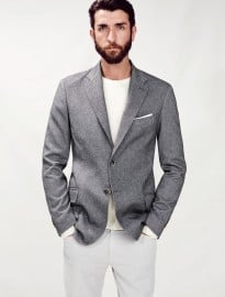 He By Mango Herringbone Wool-blend Blazer