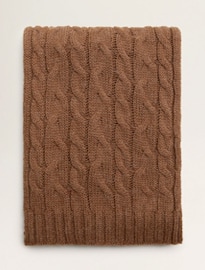 He By Mango Cable-knit Scarf