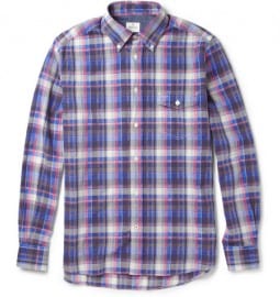 Hartford Check Cotton Button-down Collar Shirt