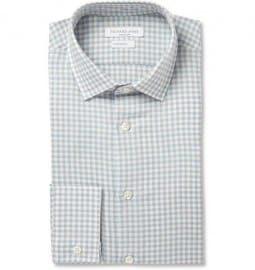 Richard James Gingham Check Linen-blend Shirt