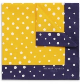 Richard James Polka Dot Cotton Pocket Square