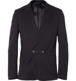 Ps By Paul Smith Double-breasted Cotton-blend Piqué Blazer