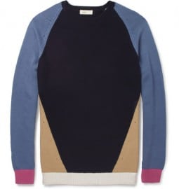 Folk Omar Contrast-panel Crew Neck Sweater