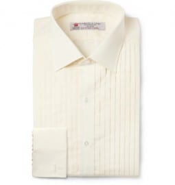 Turnbull & Asser Cream Slim-fit Cotton Tuxedo Shirt
