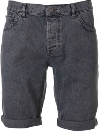 Topman Grey Denim Acid Washed Shorts