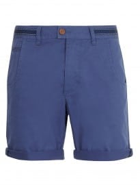 Topman Blue Chino Turn Up Shorts