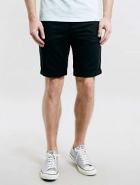 Topman Black Longer Length Chino Shorts