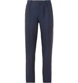 Oliver Spencer Pleated Linen Suit Trousers
