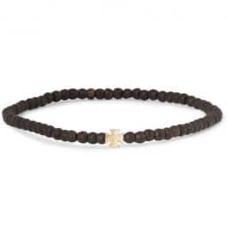 Luis Morais Ebony And Gold Cross Bracelet