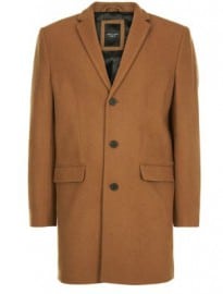 New Look Camel Wool Mix Overcoat