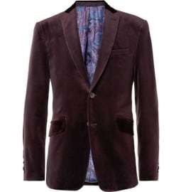Etro Contrast-collar Velvet Suit Jacket