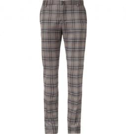 Etro Plaid Wool And Silk-blend Trousers