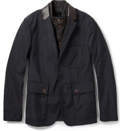 Burberry London Leather-trimmed Shell Blazer