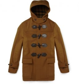 Burberry London Leather-trimmed Wool Duffle Coat