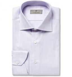 Canali Lilac Herringbone Cotton Shirt