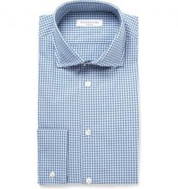 Richard James Blue Gingham Check Cotton Shirt