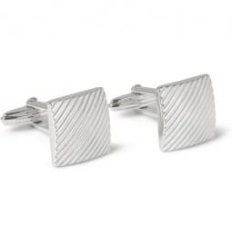 Lanvin Engraved Rhodium-plated Cufflinks