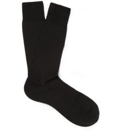 Pantherella Ribbed Silk-blend Socks