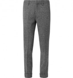 Kolor Slim-fit Cropped Wool-blend Tweed Trousers