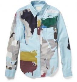 Band Of Outsiders Map-print Cotton Shirt