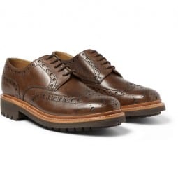 Grenson Archie Textured-leather Wingtip Brogues