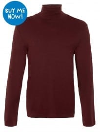 Topman Burgundy Roll Neck Jersey Top