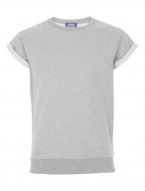 Topman Grey Marl High Roller Short Sleeve Sweatshirt