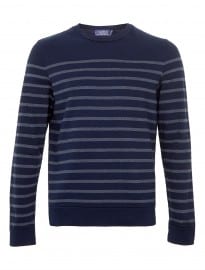Topman Navy Breton Stripe Sweatshirt