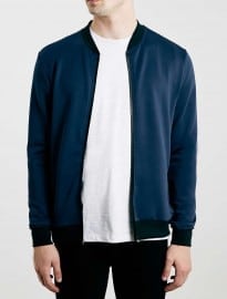 Topman Blue Tape Zip Technical Bomber Jacket