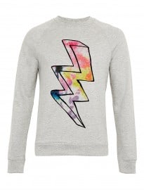 Topman Grey Lightening Bolt Printed Sweatshirt