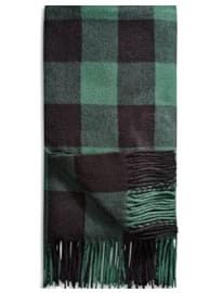 Next Oversized Woven Scarf Green Check