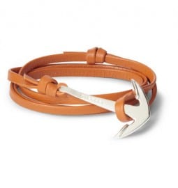 Miansai Leather And Metal Anchor Wrap Bracelet