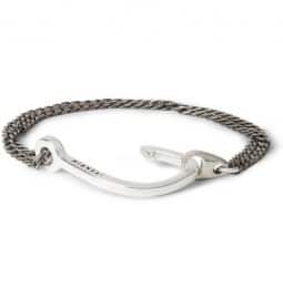 Miansai Silver And Oxidised Silver Hook Bracelet