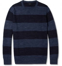 J.crew Striped Knitted Cotton Sweater