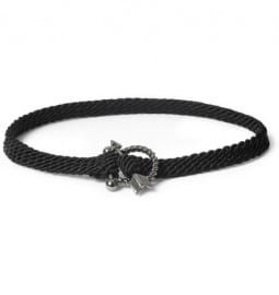 Yuvi Sterling Silver Diamond And Woven Cord Bracelet