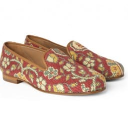 Stubbs & Wootton Tapis Rouge Needlepoint Slippers