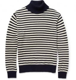 Gant Rugger Striped Knitted Cotton Rollneck Sweater