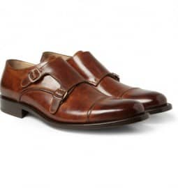 Okeeffe Manach Hand-polished Leather Monk-strap Shoes