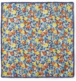 J.crew Floral-print Wool-twill Pocket Square