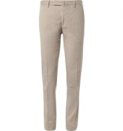 Incotex Slim-fit Herringbone Cotton-blend Trousers