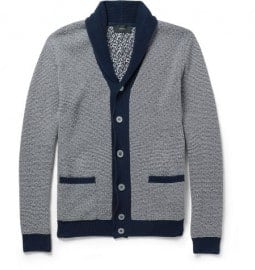 Incotex Zanone Striped Shawl-collar Cotton Cardigan