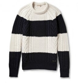Burberry Brit Striped Wool And Cashmere-blend Sweater