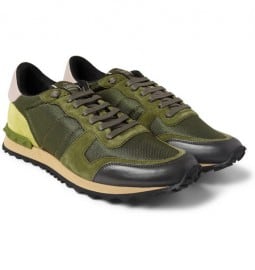 Valentino Suede And Mesh Sneakers